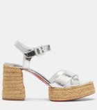 Christian Louboutin Calakala 85 metallic leather espadrille sandals