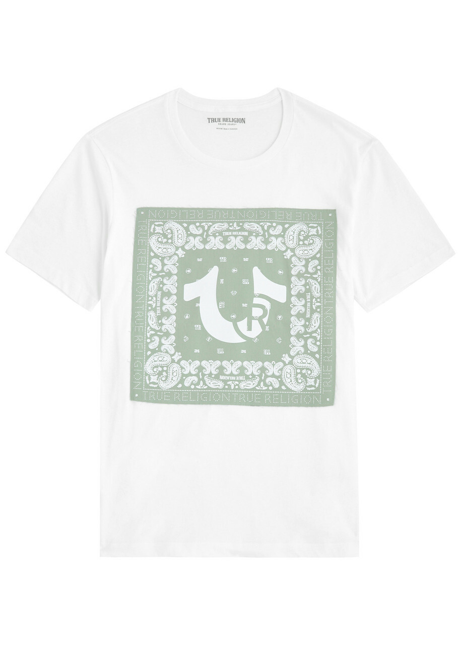 【TRUE RELIGION】テクスチャ加工のロゴがおしゃれ♪ Tシャツ 白 True Religion Logo-print Cotton T-shirt White True Religion