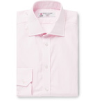 Turnbull & Asser - Light-Pink Slim-Fit Cutaway-Collar Striped Cotton-Poplin Shirt - Pink