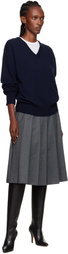 Nothing Written Gray Wool Pleated Midi Skirt
