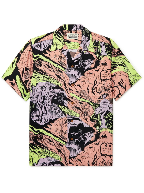 Photo: Wacko Maria - Camp-Collar Printed Woven Shirt - Pink