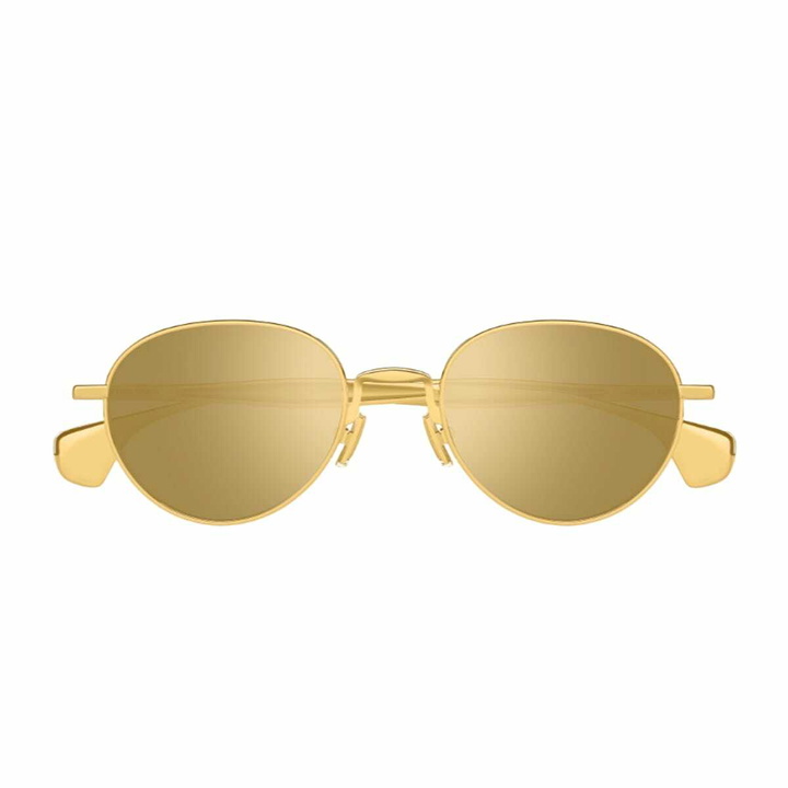 Photo: Bottega Veneta Eyewear Bottega Veneta Bv1396s Signature Icons 002 Gold Gold Sunglasses