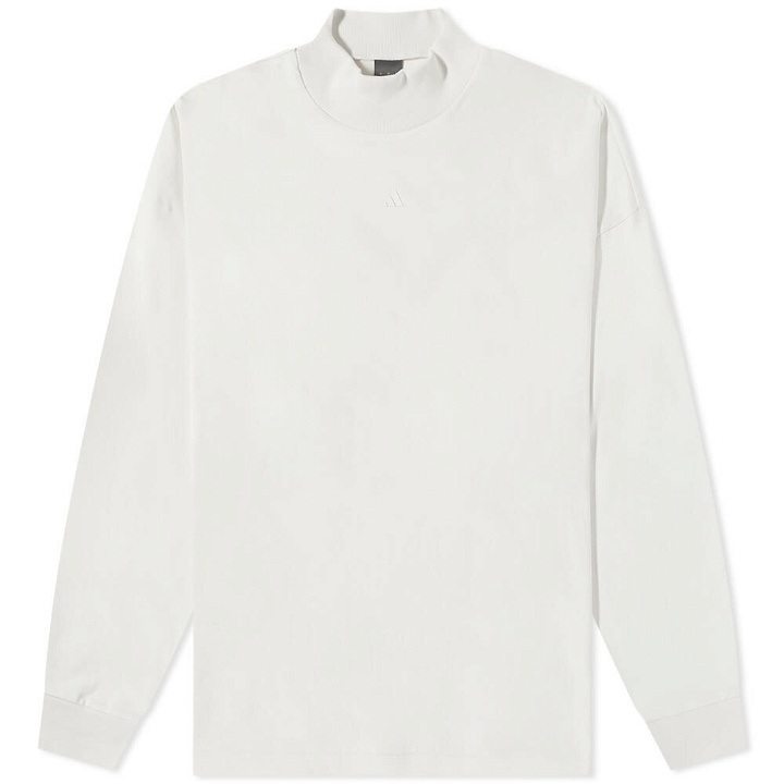 Photo: Adidas Men's Basketball Long Sleeve Back Logo T-Shirt in Cloud White