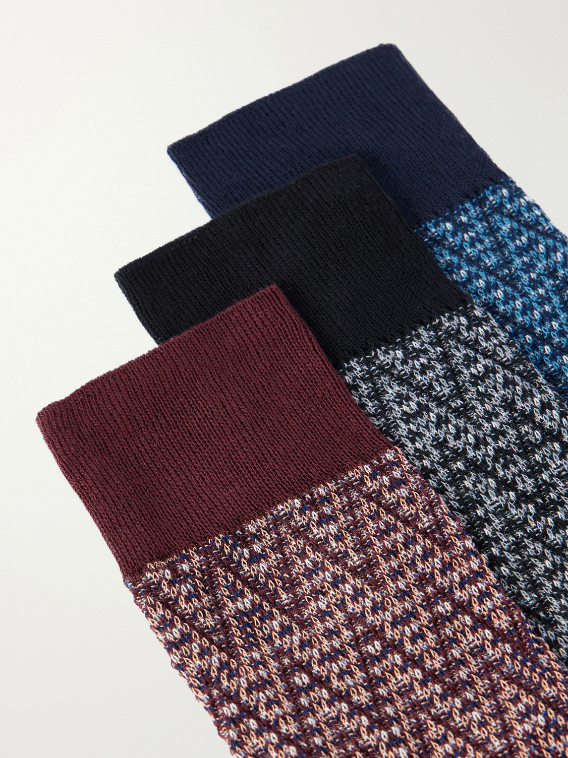 Missoni - Three-Pack Cotton-Blend Crochet-Knit Socks - Multi