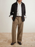 Loro Piana - Fuji Cleveland Cotton-Gabardine Wide-Leg Trousers - Brown