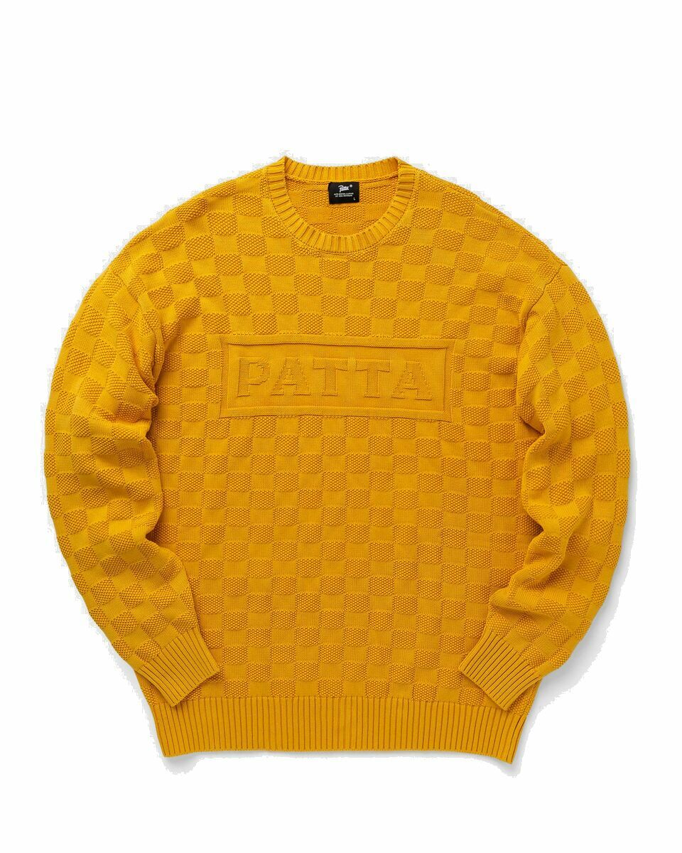 Photo: Patta Pearl Ribbed Knitted Sweater Yellow - Mens - Pullovers