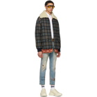 Gucci Blue Wool Plaid Jacket