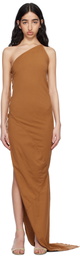Rick Owens DRKSHDW Orange Hollywood Taco Maxi Dress