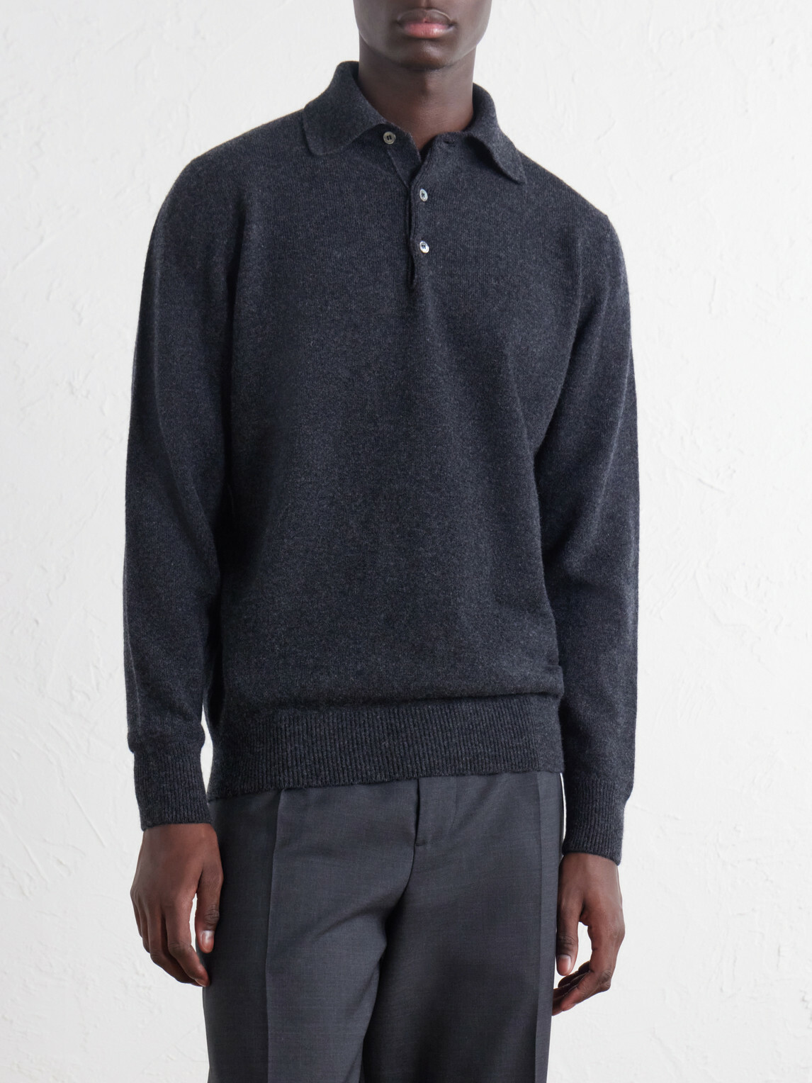 William Lockie - Wool Polo Sweater - Gray