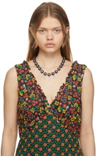 Anna Sui SSENSE Exclusive Black & White Daisy Chains Choker Necklace