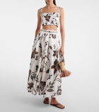 Agua by Agua Bendita Cacao floral linen crop top