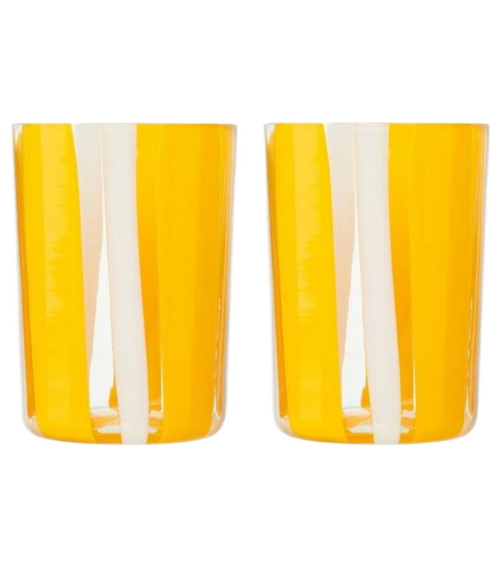 Photo: Dolce&Gabbana Casa Taormina set of 2 striped glass tumblers