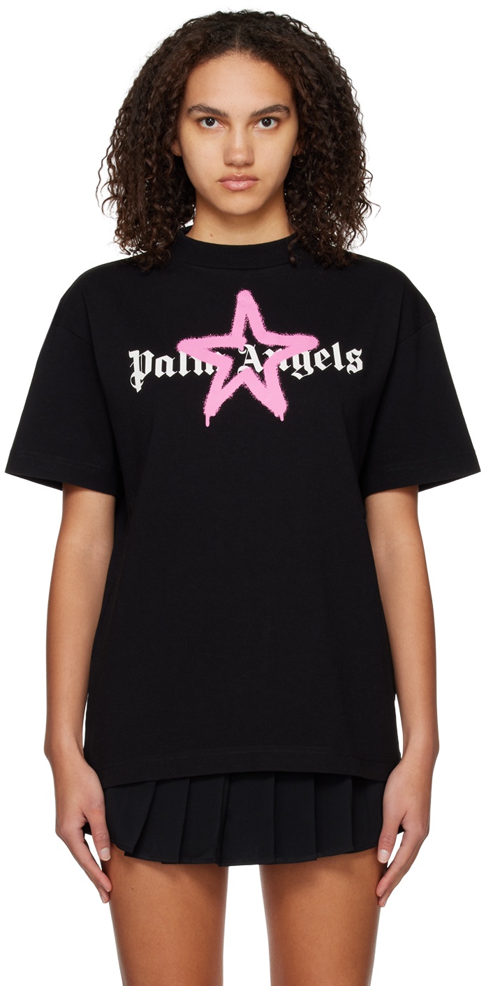 Palm Angels Black Star Sprayed T-Shirt Palm Angels