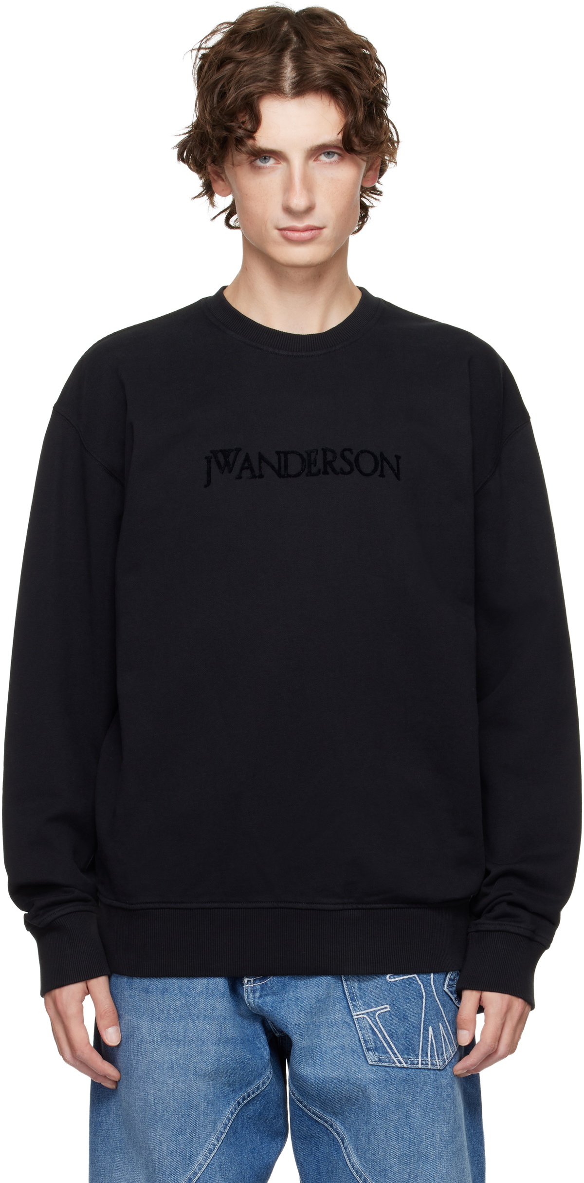 JW Anderson Black Logo Embroidery Sweatshirt
