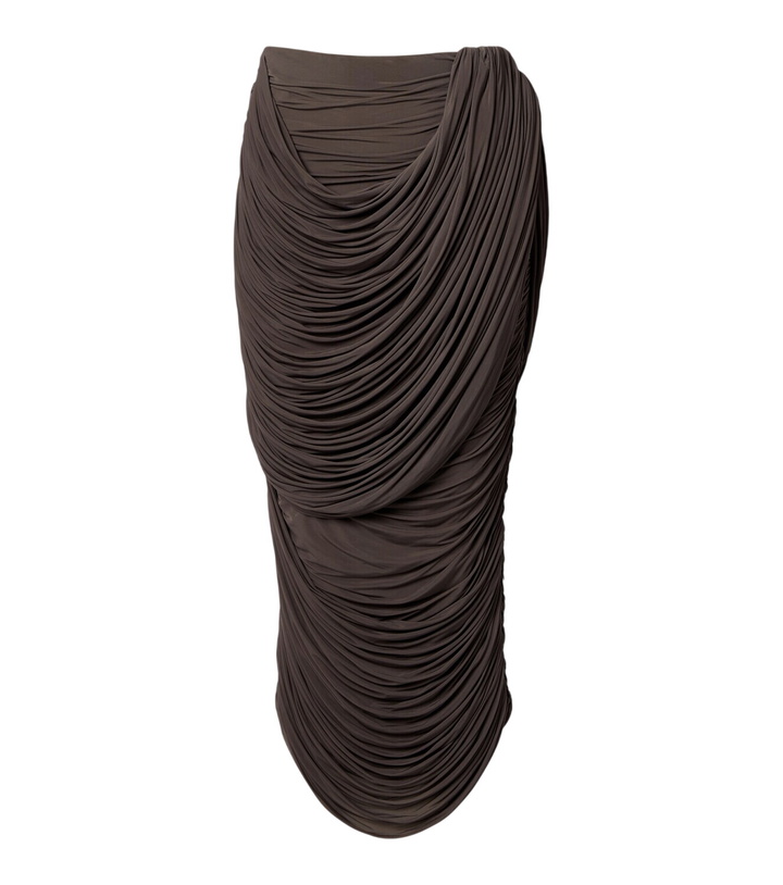 Photo: Magda Butrym Draped jersey midi skirt
