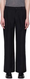 N.Hoolywood Black Tucked Trousers