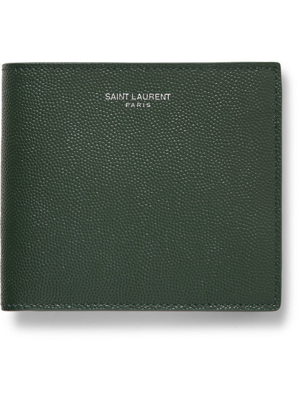 Photo: SAINT LAURENT - Logo-Print Pebble-Grain Leather Billfold Wallet