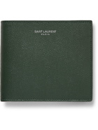 SAINT LAURENT - Logo-Print Pebble-Grain Leather Billfold Wallet