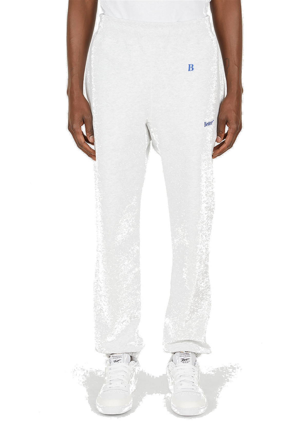 Photo: Embroidered Track Pants in Grey