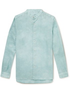 Altea - Grandad-Collar Garment-Dyed Linen Shirt - Green