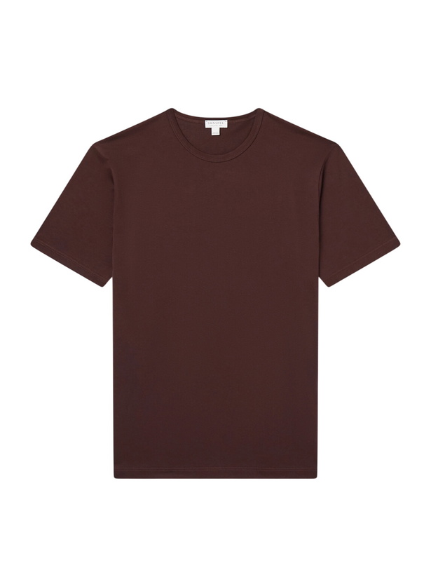 Photo: Sunspel - Cotton-Jersey T-shirt - Brown
