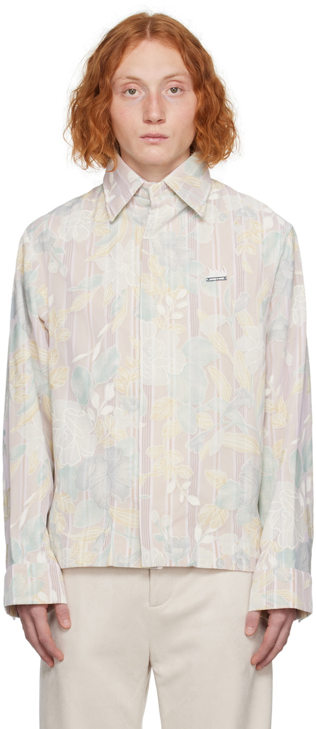 young n sang Pink Floral Shirt