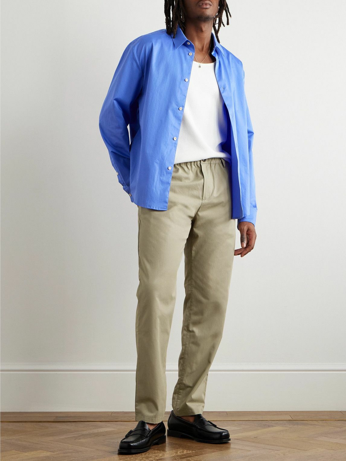 A Kind Of Guise - Straight-Leg Cotton-Twill Trousers - Neutrals