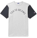 Beams - Champion Printed Cotton-Blend Jersey T-Shirt - Men - Gray