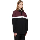 Simone Rocha Burgundy & Black Bow Stripe Rugby Polo