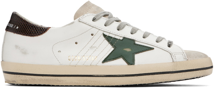 Photo: Golden Goose White & Gray Super Star Classic Sneakers
