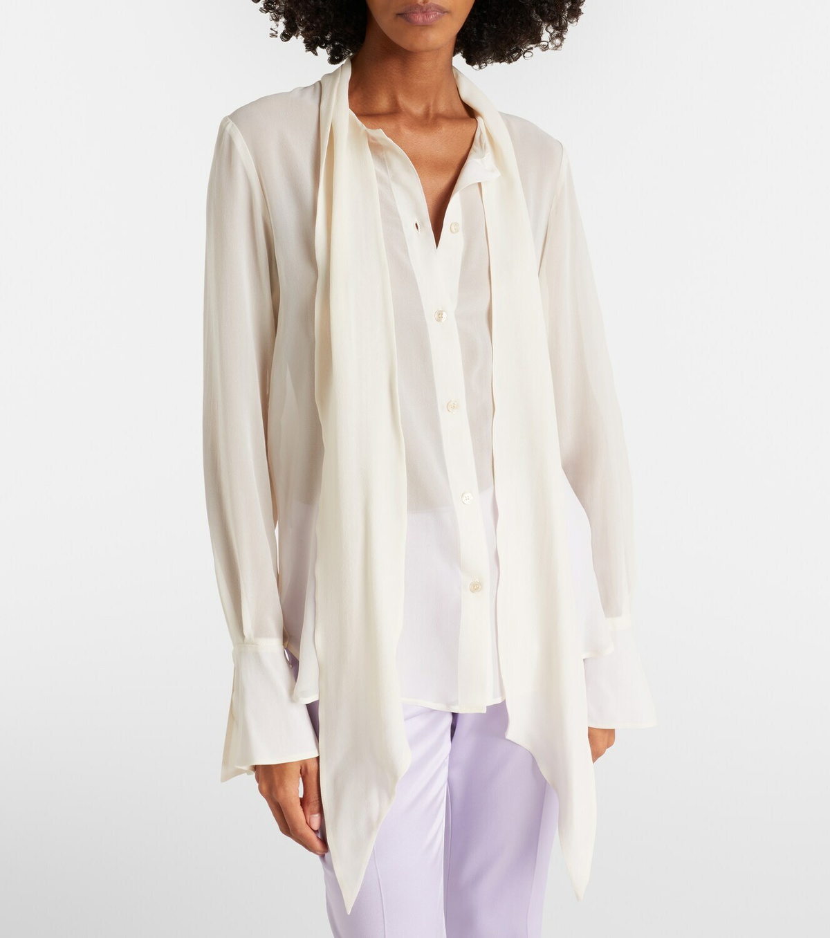 Nina Ricci Scarf-detail silk blouse