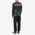 Palm Angels Men's Long Sleeve Palms and Skulls T-Shirt in Black/Green