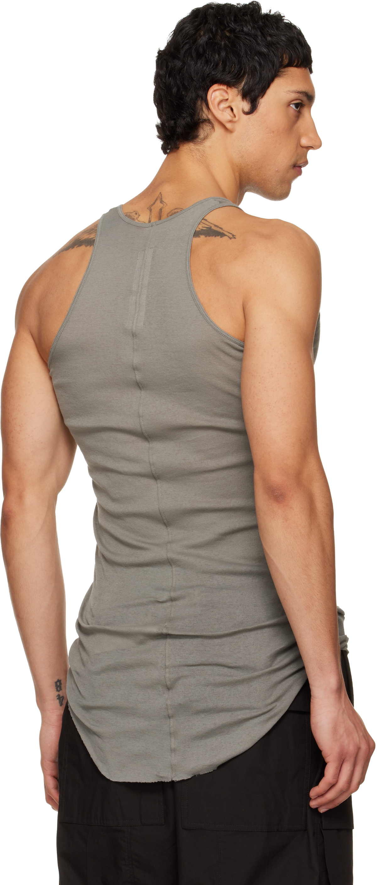 Rick Owens Gray Temple Basic Rib Tank Top Rick Owens