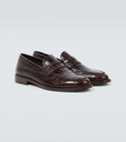Manolo Blahnik Perry croc-effect leather penny loafers