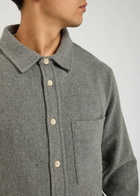 The Elder Statesman Melange Cashmere-woven Overshirt Light Grey