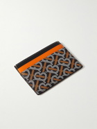 Burberry - Logo-Print Coated Cotton-Canvas and Leather Cardholder