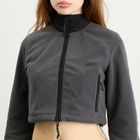 SKIMS Women's Fleece Lounge Shrunken Zip Up Jacket in Ash