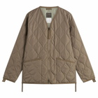 Taion Men's Military V-Neck Zip Down Jacket in Dark Khaki
