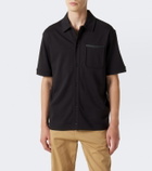 Moncler Leather-trimmed cotton shirt