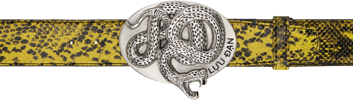 LU'U DAN Black & Yellow 'Year of the Snake' Jungle Carpet Python Belt