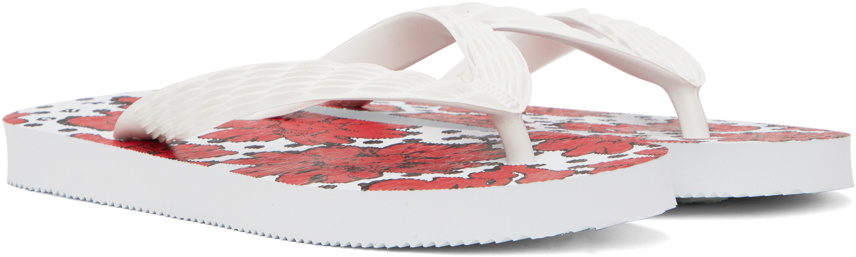 tao White & Red Graphic Flip Flops