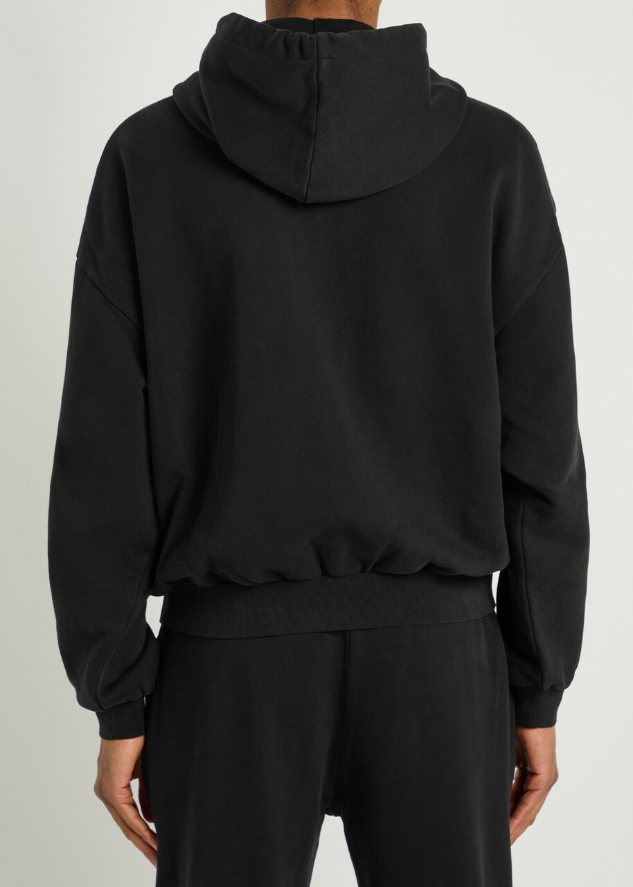 God Made Logo-embroidered Hooded Cotton Sweatshirt Black