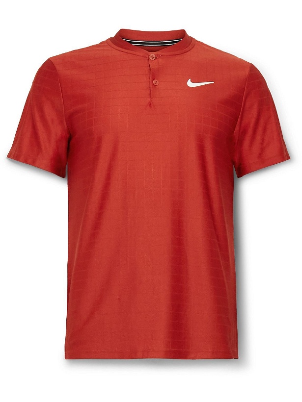 Photo: Nike Tennis - Court Advantage Slim-Fit Recycled Dri-FIT Tennis Polo Shirt - Red