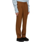 AMI Alexandre Mattiussi Brown Wide Fit Pleated Trousers