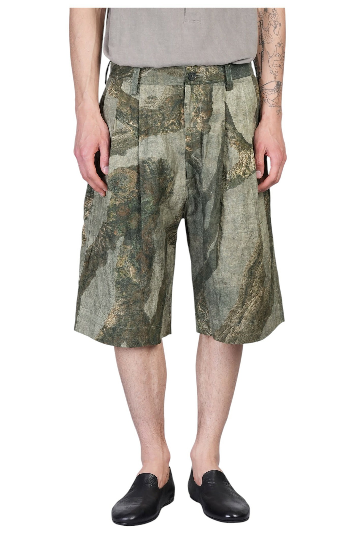 Ziggy Chen Grey Message Letter Shorts Ziggy Chen
