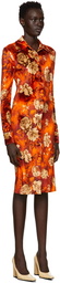 Kwaidan Editions Orange Velour Shirt Dress