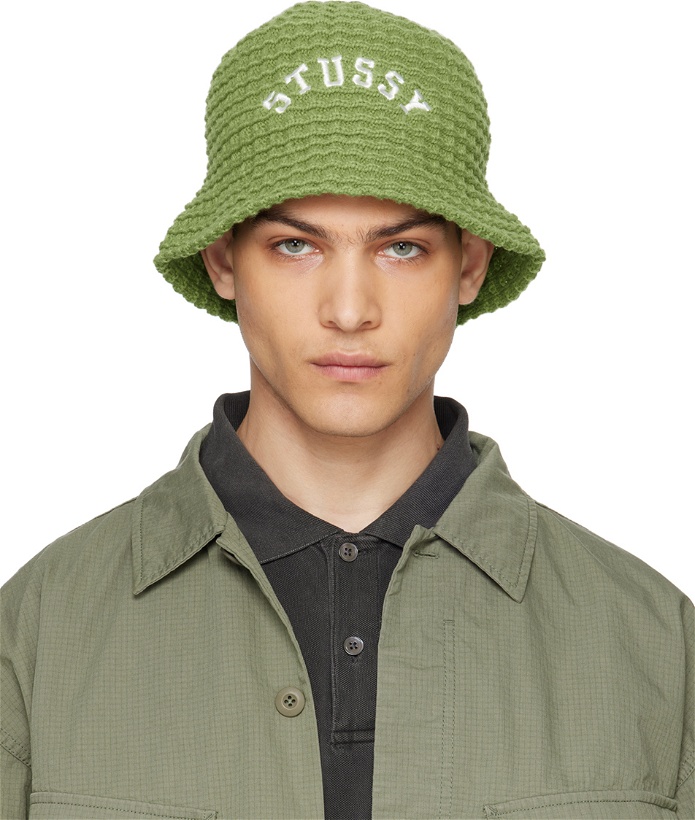 Photo: Stüssy Green Waffle Knit Bucket Hat