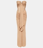 Christopher Esber Ring-detail ruched cutout maxi dress