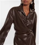 Nanushka Xaviera wrap faux leather minidress