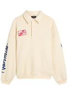 Nahmias Embroidered Cotton Polo Sweatshirt Off White